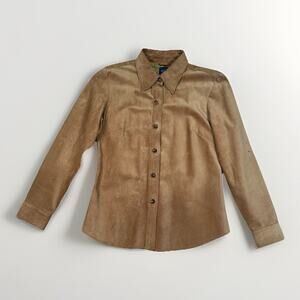 Vintage GAP Women’s Size Medium Suede Leather Button Shirt Jacket Shacket